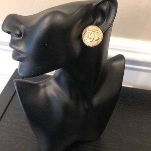 Chanel gold authentic logo round earrings SOLD